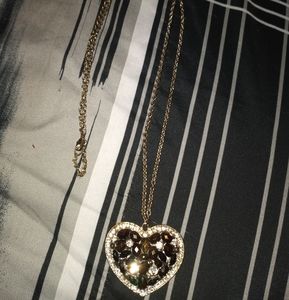 Long heart diamond necklace